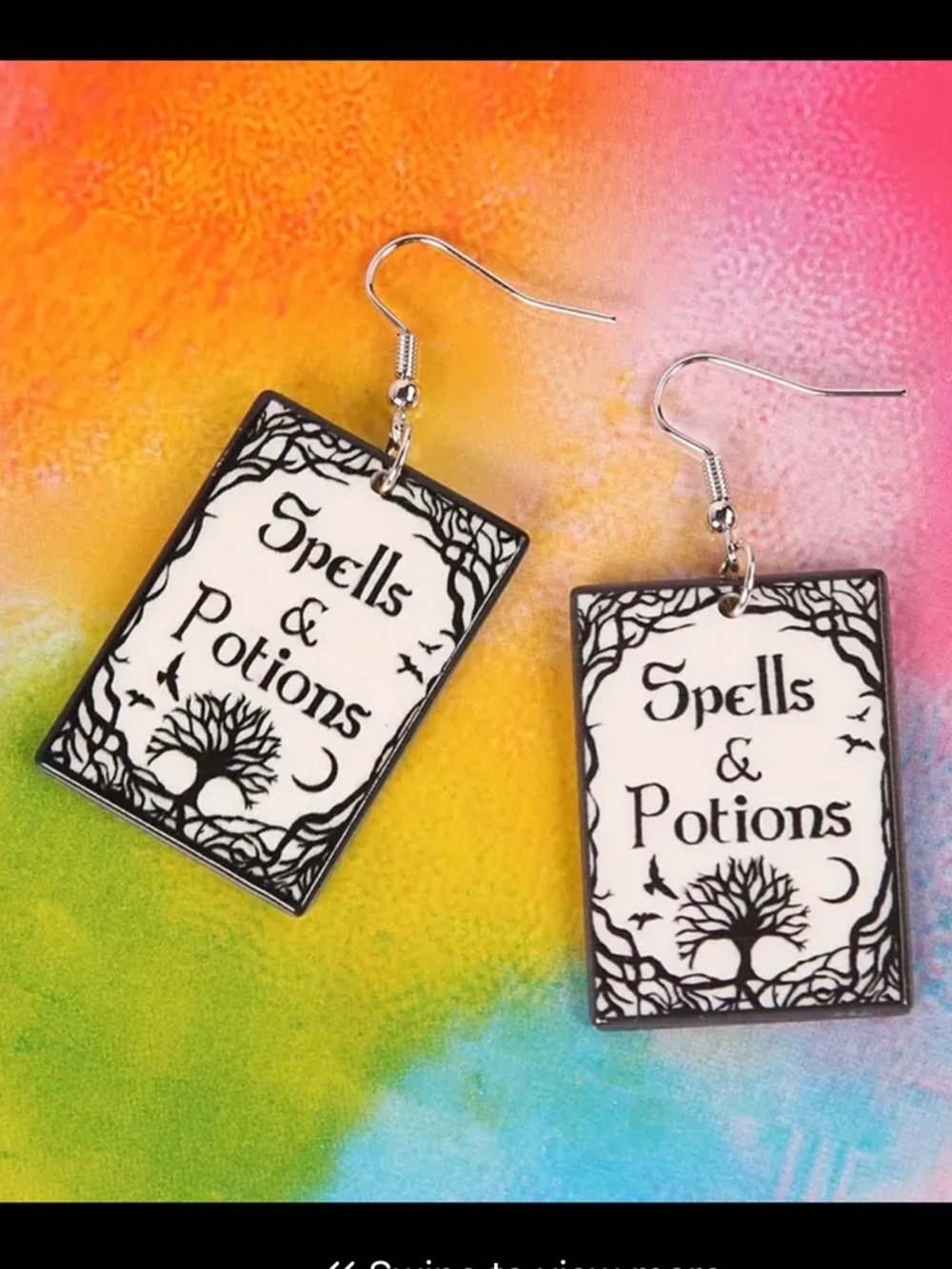 Spell & Potions Earrings Pink & Green, NWT 🧪📚